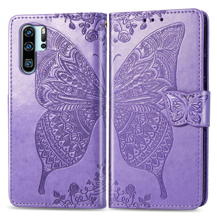 Butterfly Love Flowers Embossing Horizontal Flip Leather Case for Huawei P30 Pro, with Holder & Card Slots & Wallet & Lanyard, For Huawei P30 Pro