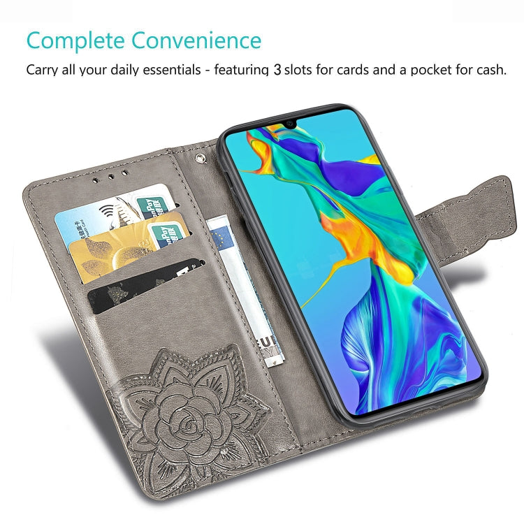 Butterfly Love Flowers Embossing Horizontal Flip Leather Case for Huawei P30, with Holder & Card Slots & Wallet & Lanyard, For Huawei P30