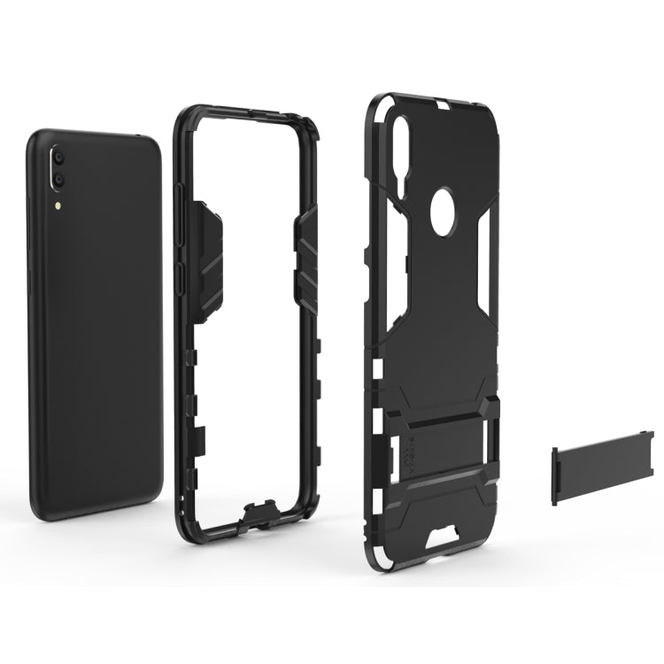 Shockproof PC + TPU Case for Huawei Y7(2019), with Holder, For Huawei Y7(2019)