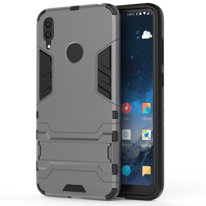 Shockproof PC + TPU Case for Huawei Y7(2019), with Holder, For Huawei Y7(2019)