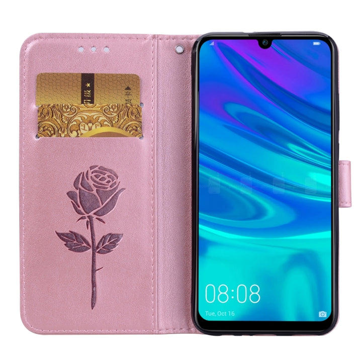 Rose Embossed Horizontal Flip PU Leather Case for Huawei P Smart 2019, with Holder & Card Slots & Wallet, For Huawei P Smart 2019