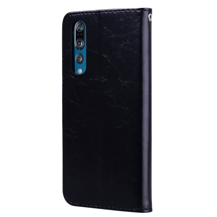 Business Style Oil Wax Texture Horizontal Flip Leather Case for Huawei P30, with Holder & Card Slots & Wallet, For Huawei P30