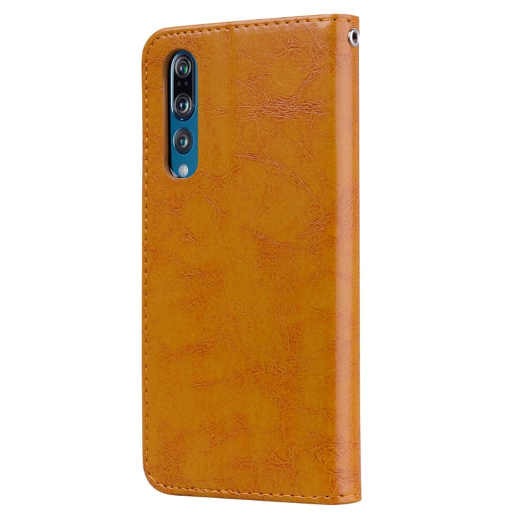 Business Style Oil Wax Texture Horizontal Flip Leather Case for Huawei P30, with Holder & Card Slots & Wallet, For Huawei P30