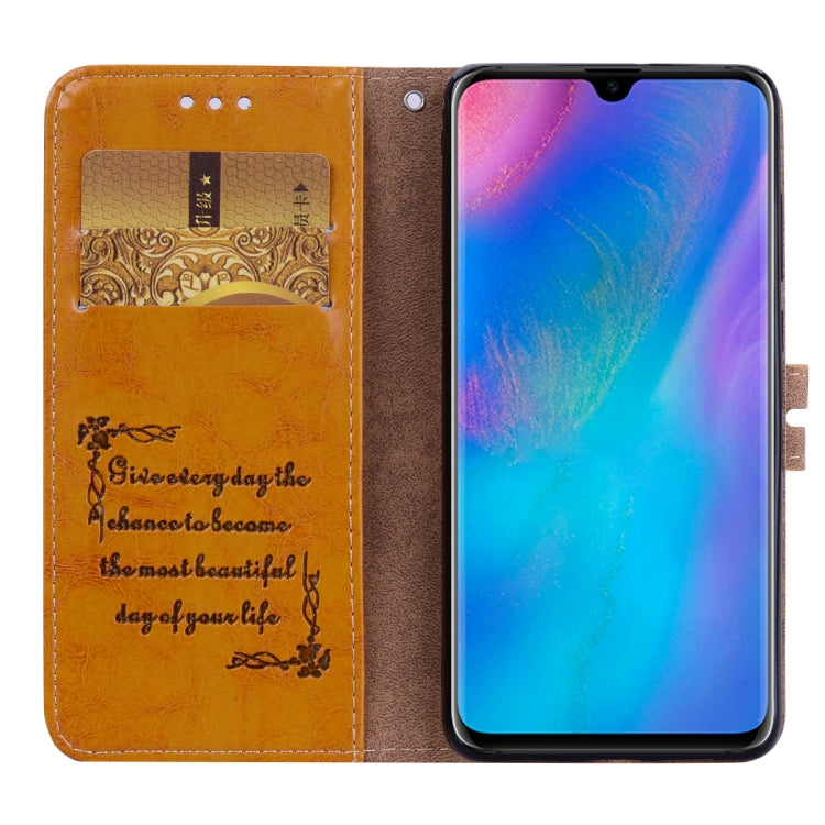 Business Style Oil Wax Texture Horizontal Flip Leather Case for Huawei P30, with Holder & Card Slots & Wallet, For Huawei P30