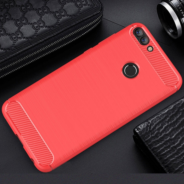 For Huawei  P smart / Enjoy 7S Brushed Texture Carbon Fiber Shockproof TPU Protective Back Case, For P smart / Enjoy 7S, For Huawei P smart / Enjoy 7S, Huawei P smart / Enjoy 7S