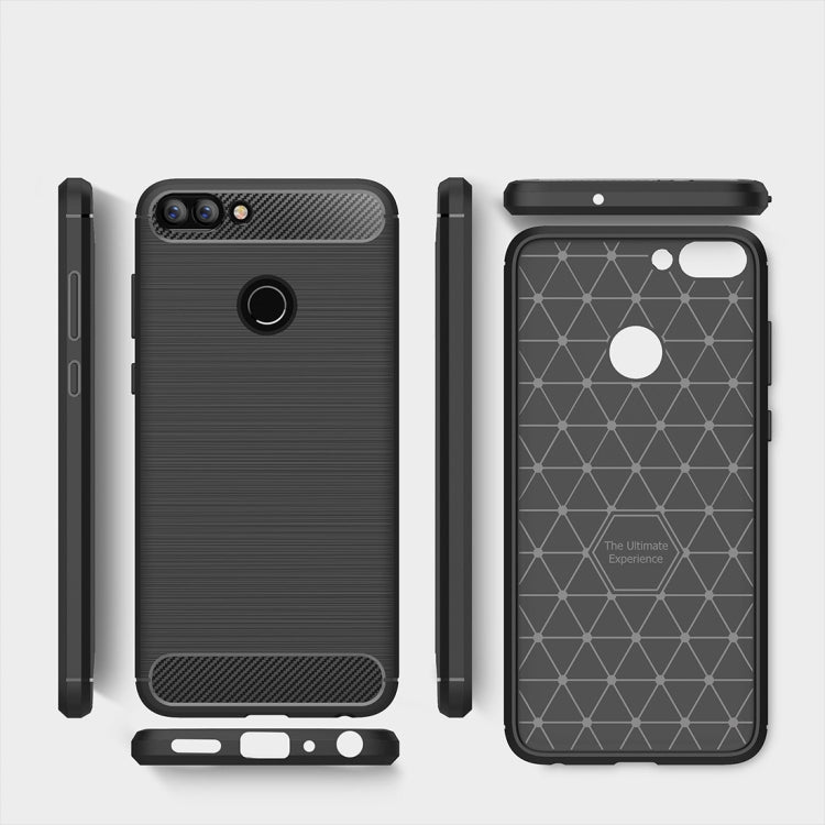 For Huawei  P smart / Enjoy 7S Brushed Texture Carbon Fiber Shockproof TPU Protective Back Case, For P smart / Enjoy 7S, For Huawei P smart / Enjoy 7S, Huawei P smart / Enjoy 7S