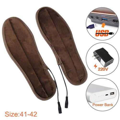 USB Electric Powered Heated Insoles Keep Feet Warm Pad with USB Cable & Power Adapter, Size: 41-42 yard, Size: 41-42yard