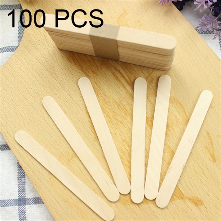 100 PCS 15cm Wooden Spatulas Wipe Wax Tools Ice-cream Bar Sticks, Wipe Wax Tools