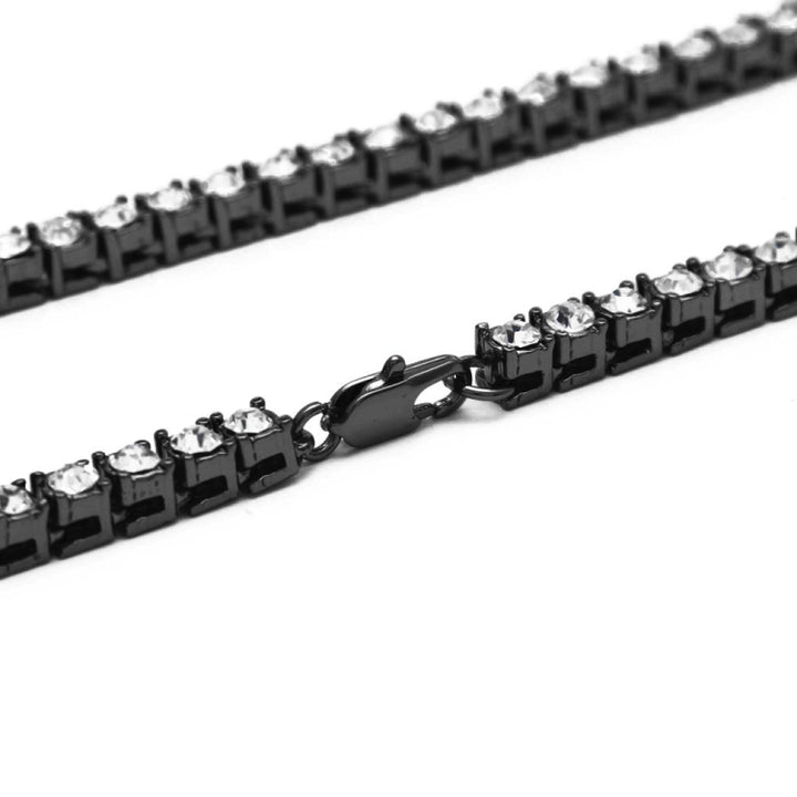 Mens Hip Hop Punk Single Row Crystal Inlaid Alloy Chain Necklace, Size: 30 inch, Size: 30 inch