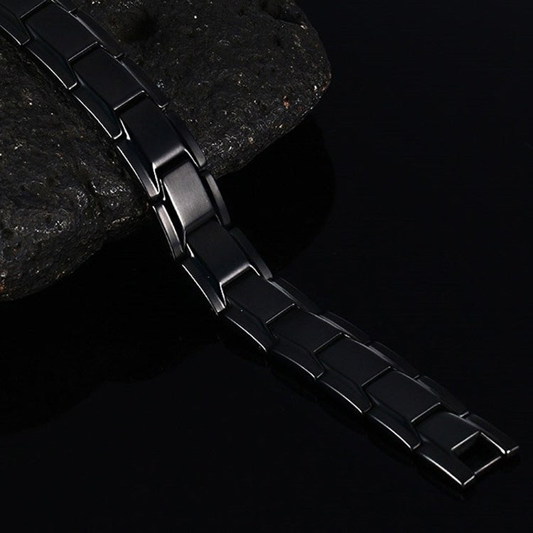 Europe and America Style Fashion Men Jewelry Stainless Steel + Black Plating Magnetic Health Bracelet, Size: 12mm*22cm (Black), Size: 12mm*22cm (Black)