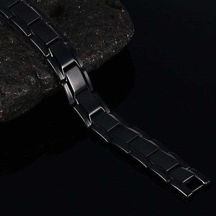 Europe and America Style Fashion Men Jewelry Stainless Steel + Black Plating Magnetic Health Bracelet, Size: 12mm*22cm (Black), Size: 12mm*22cm (Black)