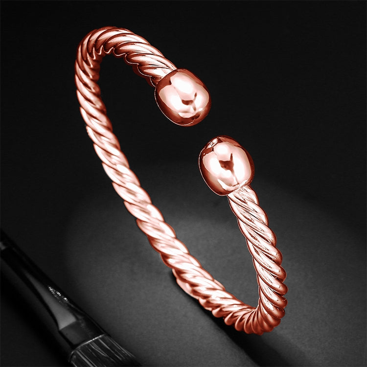 Europe and America Style Female Brass-plating Jewelry Rose Gold Garlic Magnetic Health Open Bracelet, Size: 8mm*17cm, Size: 8mm*17cm(Rose Gold)