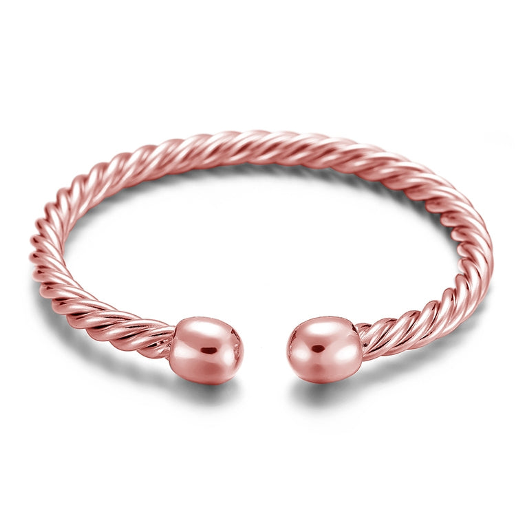 Europe and America Style Female Brass-plating Jewelry Rose Gold Garlic Magnetic Health Open Bracelet, Size: 8mm*17cm, Size: 8mm*17cm(Rose Gold)