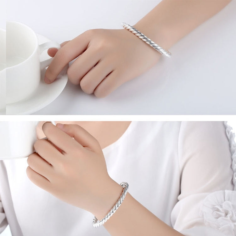 Europe and America Style Female Brass-plating Jewelry  Silver Garlic Magnetic Health Open Bracelet, Size: 8mm*17cm, Size: 8mm*17cm(Silver)