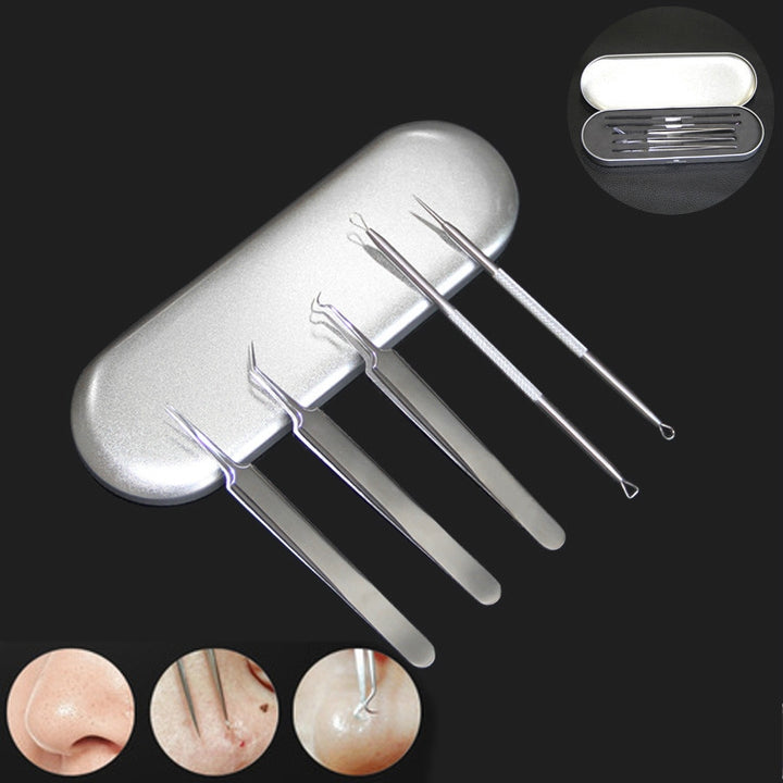 5 PCS / Set Best Blackhead Extractor Tool Acne Needle Pimple Tweezers