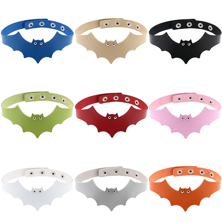 3 PCS  European and American Style Popular Bat Styling Leather Necklace Collar, Random Color Delivery