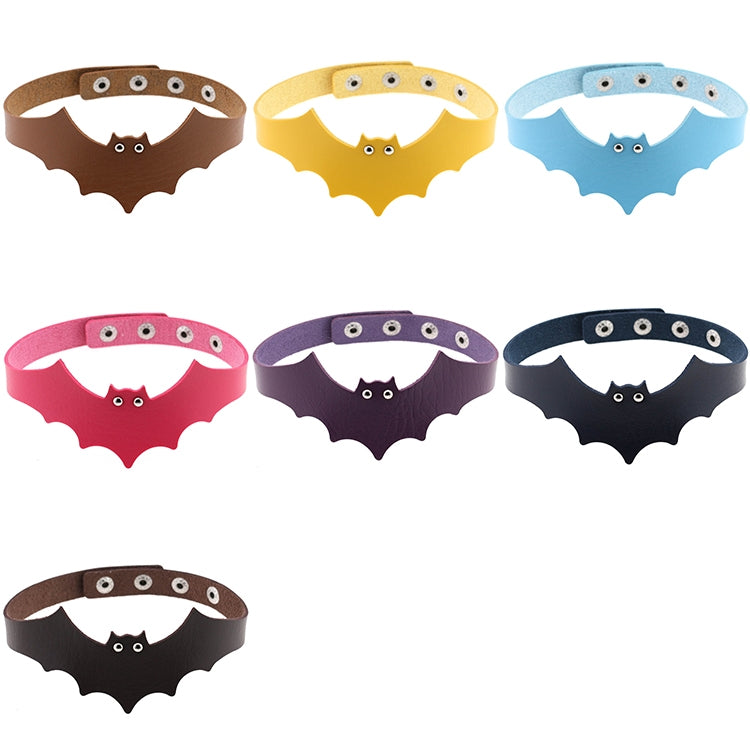 3 PCS  European and American Style Popular Bat Styling Leather Necklace Collar, Random Color Delivery