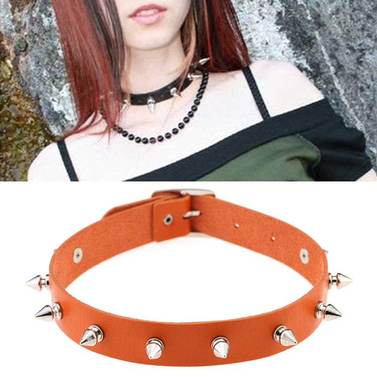 Punk Style Fashion Street Dance Rock Leather Rivet Necklace Collar, Random Color Delivery, JDXQ