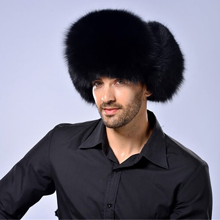 Winter New Style Fox Hair LeiFeng Men Hats, Thick Warm Middle and Old People Ear Protection Winter Fur Hat, Fox Hair ((Black), Fox Hair (Grey), Fox Hair  (Khaki)