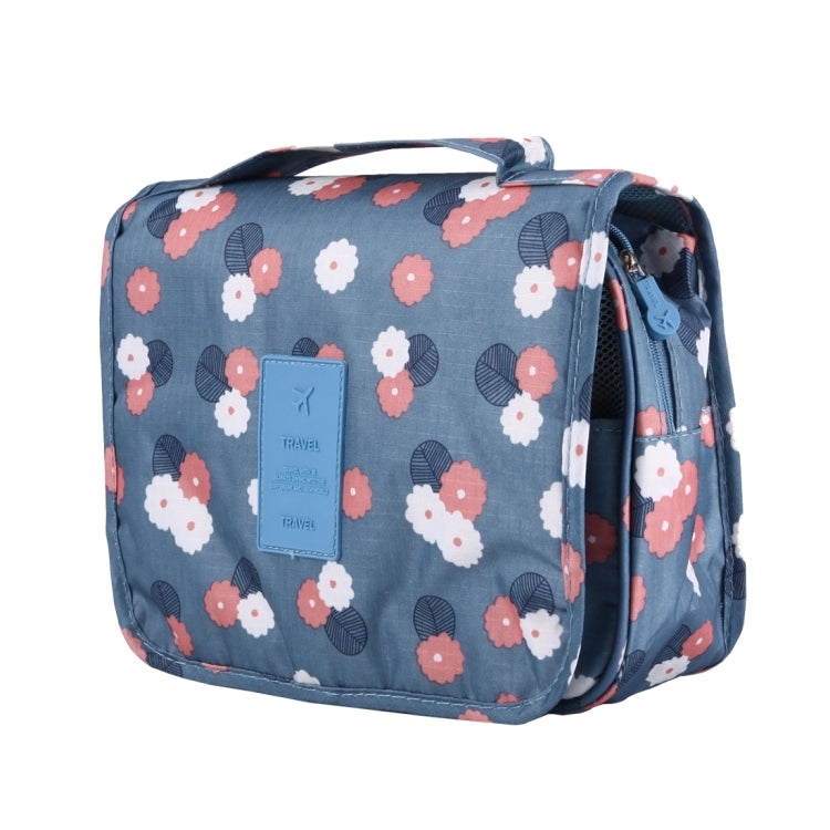 Multifunctional Hanging Style Flowers Pattern Travel Toiletry Pouch Wash Gargle Bag, Folding Size: 24.5 x 20.5 x 2.2cm