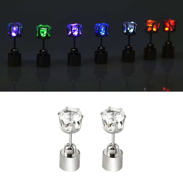 1 Pair Fashion LED Earrings Glowing Light Up Diamond Earring Stud, Diamond