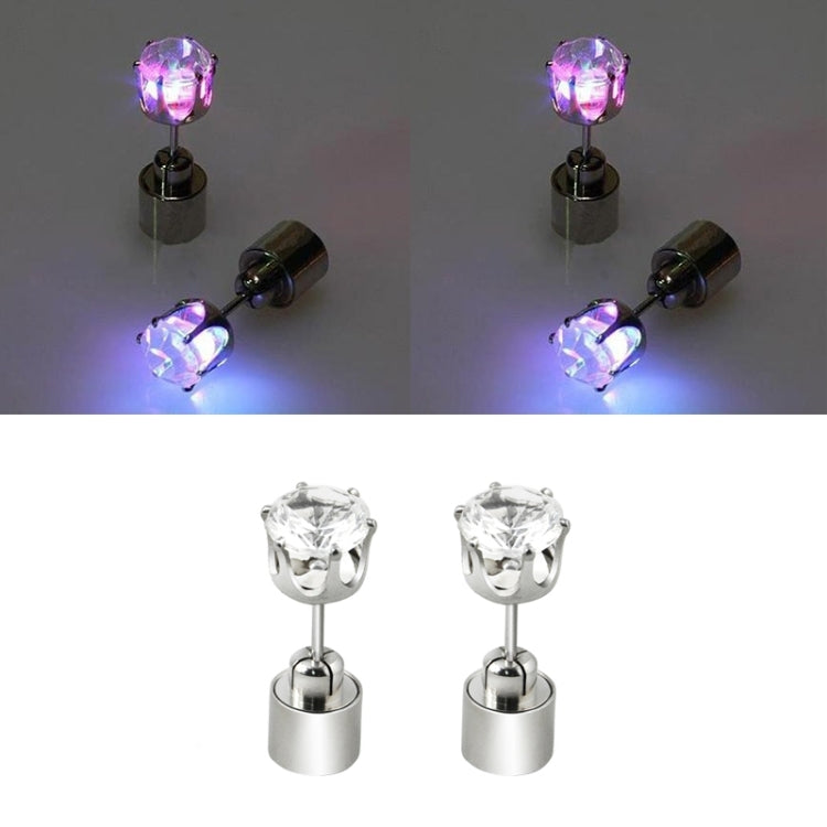 1 Pair Fashion LED Earrings Glowing Light Up Diamond Earring Stud, Diamond