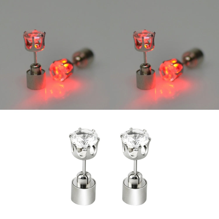 1 Pair Fashion LED Earrings Glowing Light Up Diamond Earring Stud, Diamond