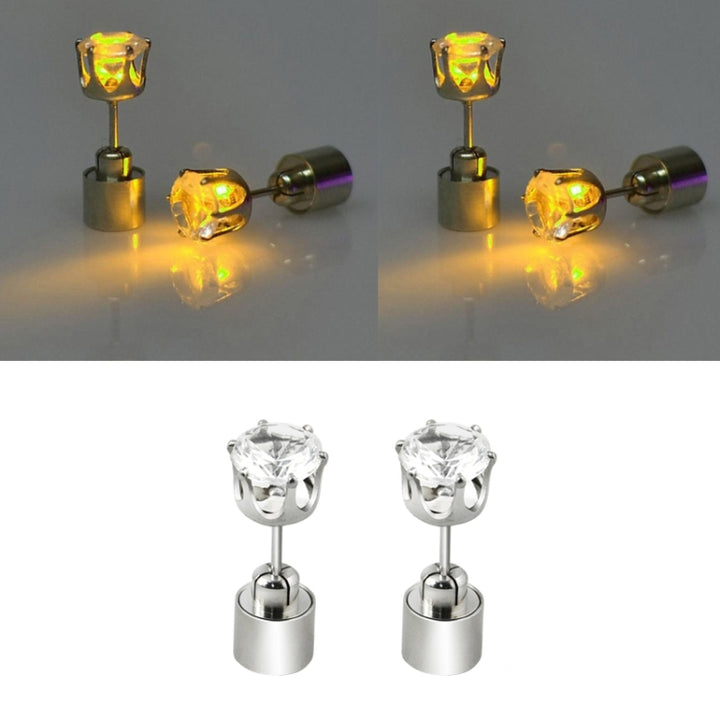 1 Pair Fashion LED Earrings Glowing Light Up Diamond Earring Stud, Diamond