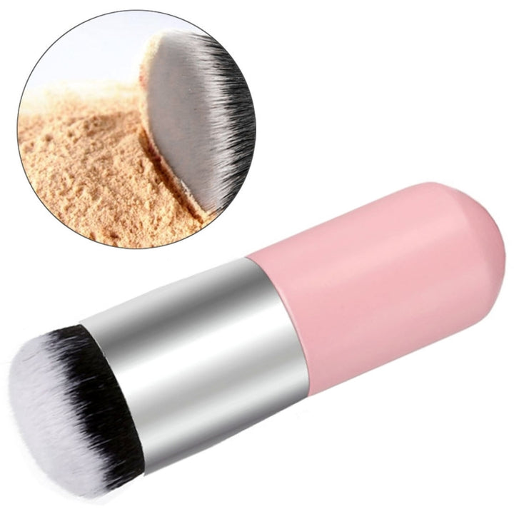 Short Wooden Handle Large Round Head Buffer Foundation Powder Makeup Brushes Plump Round Brush Makeup BB Cream Tools, Large Round Head  Pink, Large Round Head  White