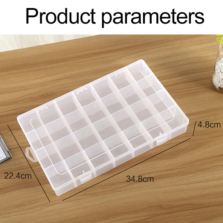 Plastic Organizer Container Storage Box 28 Slots Removable Grid Compartment for Jewelry Earring Fishing Hook Small Accessories