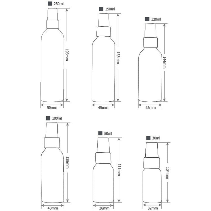 Refillable Glass Fine Mist Atomizers Aluminum Bottle, 50ml, 50ml