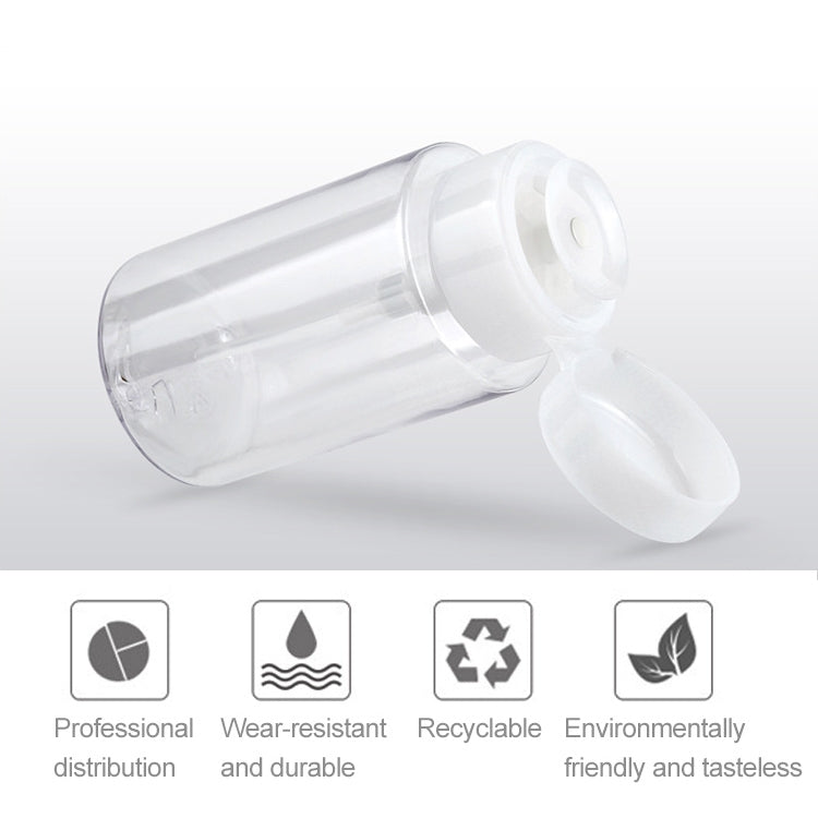 Portable Liquid Push Down Pump Dispenser Bottle Empty Plastic Bottle Container, 100ml, 100ml