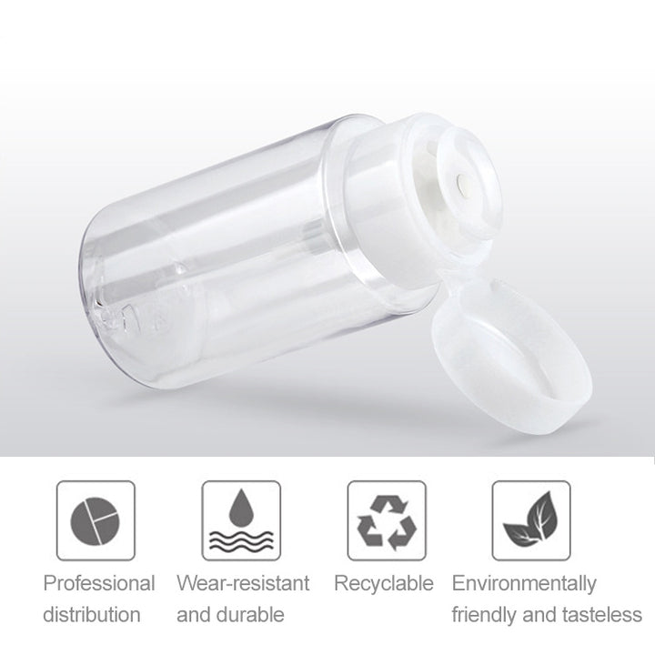 Portable Liquid Push Down Pump Dispenser Bottle Empty Plastic Bottle Container, 150ml, 150ml