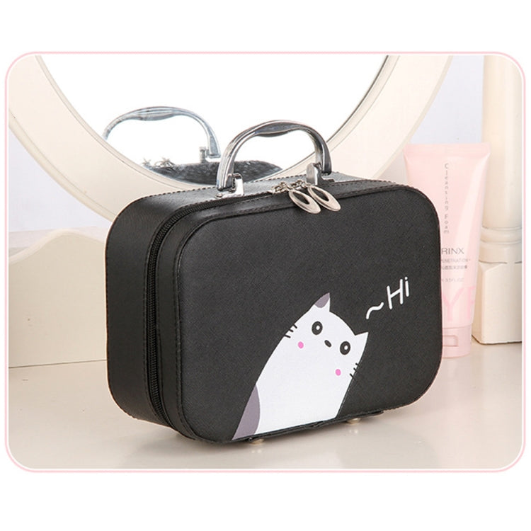 Portable Big Capacity Cute Cartoon Waterproof Beauty Makeup Tools Kit Cosmetic Case, Size: L, 25*18.5*11cm