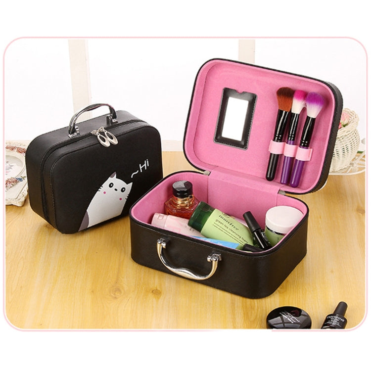 Portable Big Capacity Cute Cartoon Waterproof Beauty Makeup Tools Kit Cosmetic Case, Size: L, 25*18.5*11cm