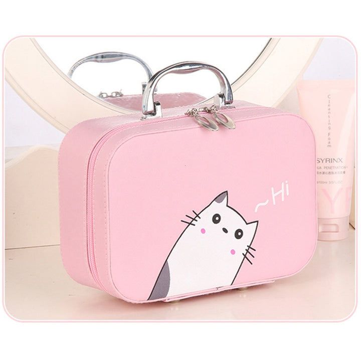 Portable Big Capacity Cute Cartoon Waterproof Beauty Makeup Tools Kit Cosmetic Case, Size: L, 25*18.5*11cm