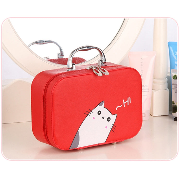 Portable Big Capacity Cute Cartoon Waterproof Beauty Makeup Tools Kit Cosmetic Case, Size: L, 25*18.5*11cm