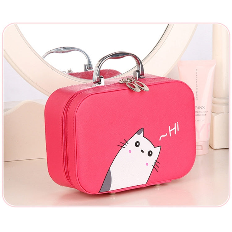 Portable Big Capacity Cute Cartoon Waterproof Beauty Makeup Tools Kit Cosmetic Case, Size: L, 25*18.5*11cm