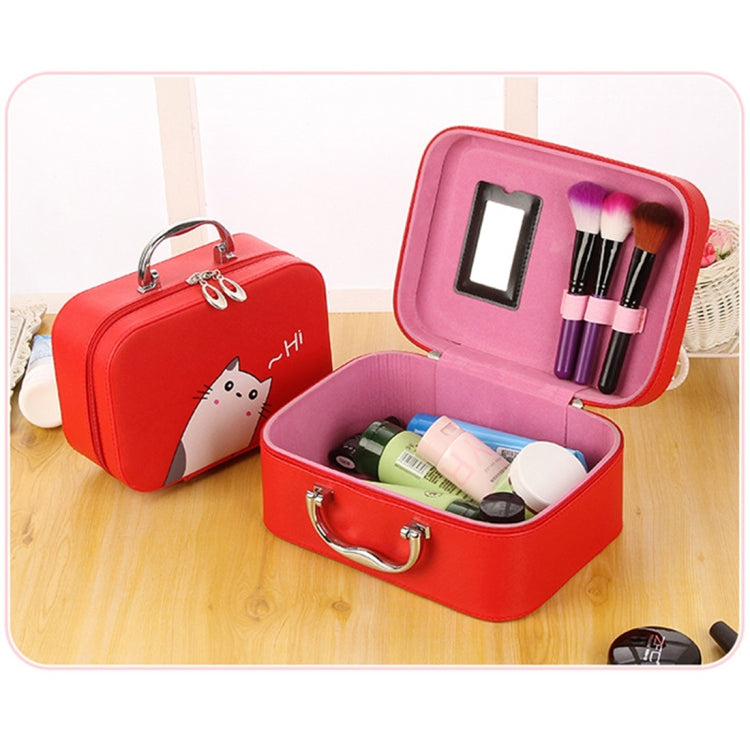 Portable Big Capacity Cute Cartoon Waterproof Beauty Makeup Tools Kit Cosmetic Case, Size: L, 25*18.5*11cm