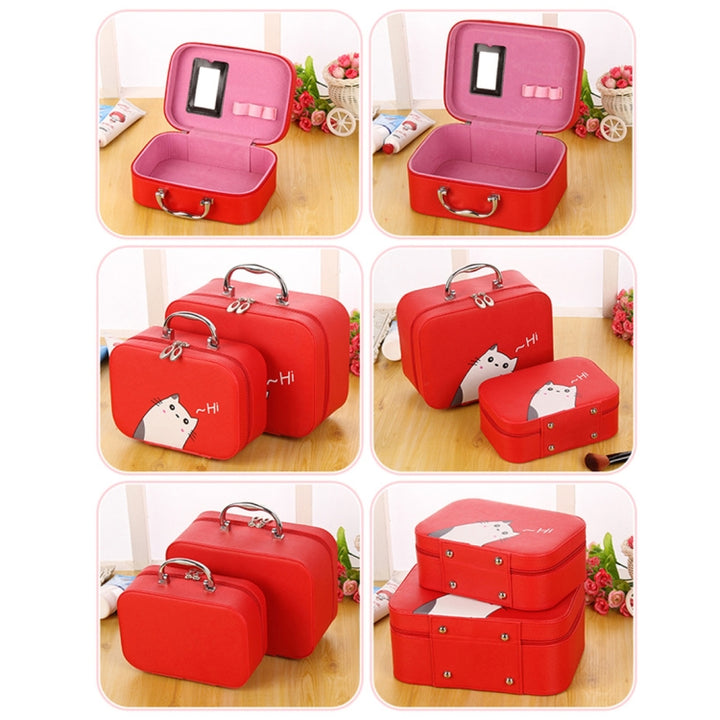 Portable Big Capacity Cute Cartoon Waterproof Beauty Makeup Tools Kit Cosmetic Case, Size: L, 25*18.5*11cm