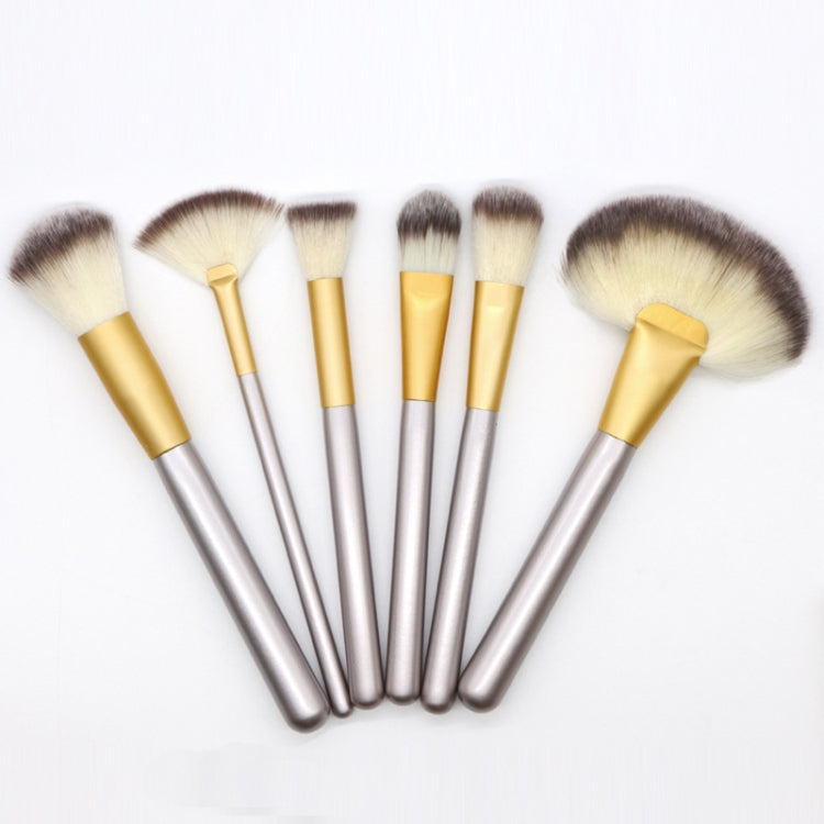 12 in 1 High-grade Beige Beauty Makeup Brushes Tools Kit, Size: 22*29cm