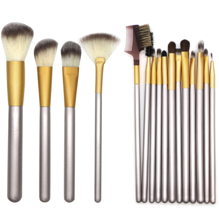 18 in 1 High-grade Beige Beauty Makeup Brushes Tools Kit, Size: 25*46cm