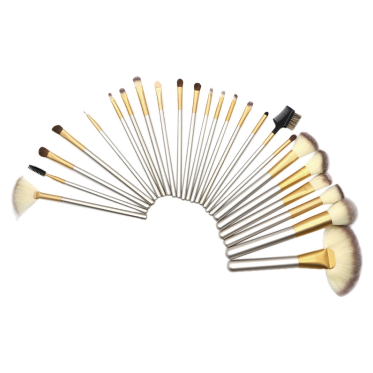 24 in 1 High-grade Beige Beauty Makeup Brushes Tools Kit, Size: 25.4*52.6cm, Beige