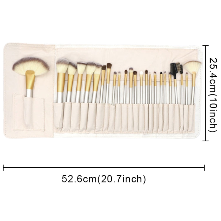 24 in 1 High-grade Beige Beauty Makeup Brushes Tools Kit, Size: 25.4*52.6cm, Beige