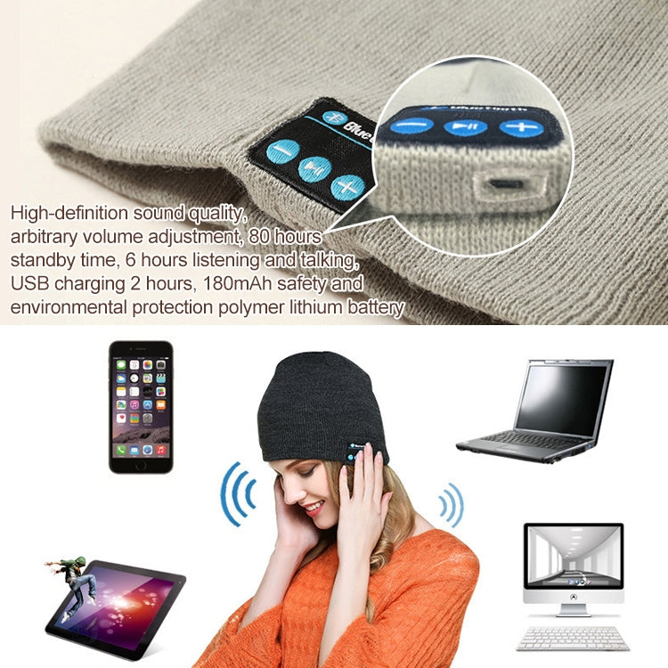 Bluetooth 5.0 Wireless Call Music Warm Knitted Hat