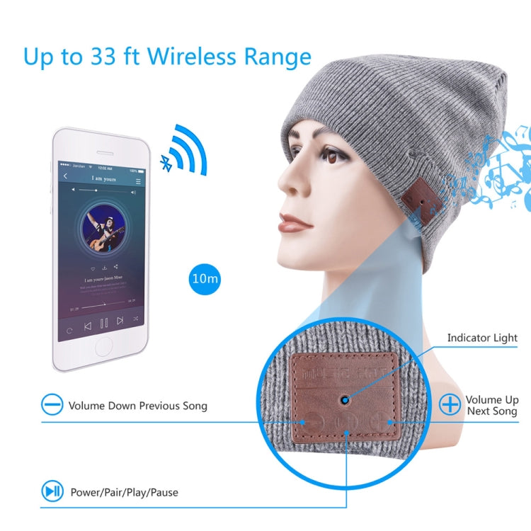 Bluetooth Warm Knit Hat, Supports Phone Answering & Bluetooth Photo Taking & Music Playing