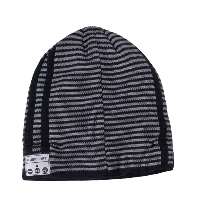 Bluetooth Warm Stripe Knit Hat, Supports Phone Answering & Bluetooth Photo Taking & Music Playing