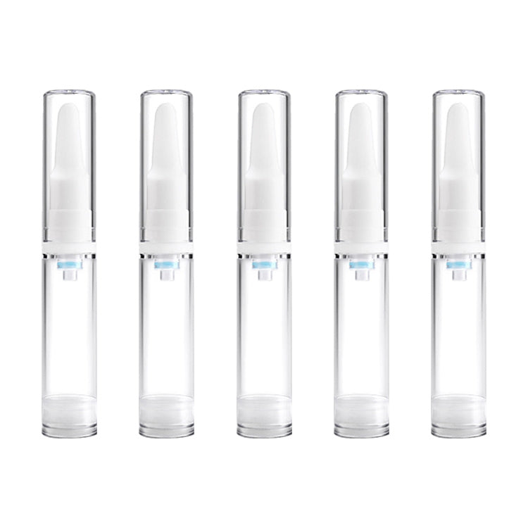 5 PCS Clear Empty Travel Portable Refillable Plastic Pump Bottle Containers, 10ml, 10ml