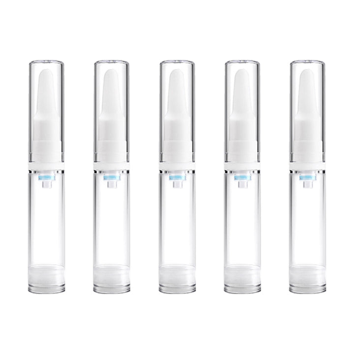 5 PCS Clear Empty Travel Portable Refillable Plastic Pump Bottle Containers, 10ml, 10ml