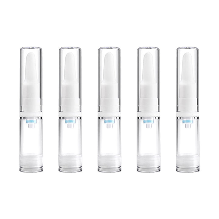 5 PCS Clear Empty Travel Portable Refillable Plastic Pump Bottle Containers, 5ml, 5ml